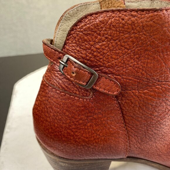 Matisse Folk Brick Red Leather Peep Toe Booties Boots Shoes Lulus Size 8M - Picture 12 of 16